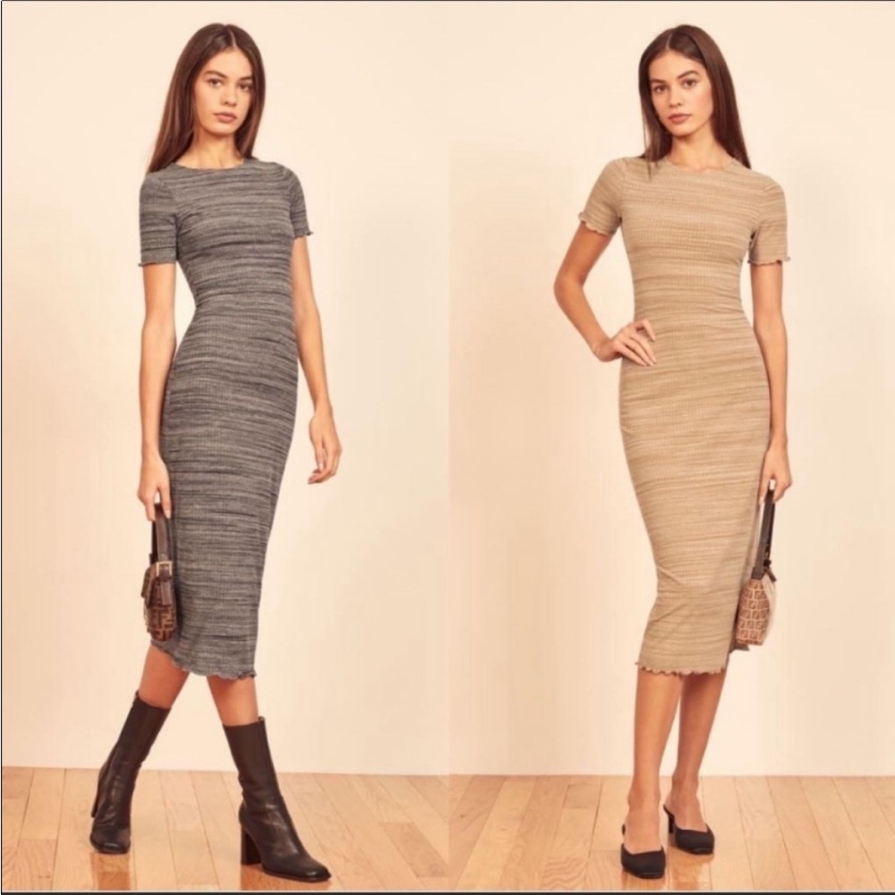 Reformation Perry Dress in Charcoal NWT Small